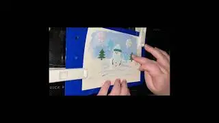 #watercolor Easy Winter Scene with Foam Stickers ⛄️❄️