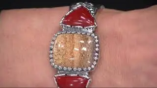 Кольцо или манжета с кварцитом и красной яшмой из американского Запада на QVC