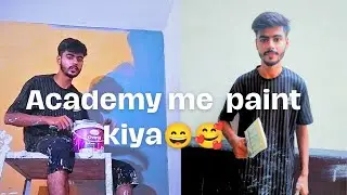 AJ  khud academy me paint kiya 😄|academy ki safai ho gi|#viral #academyvlog #Usamavloging