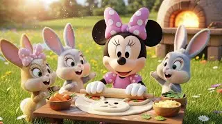 Minnie Mouse Rolling Pizza With Bunnies &ndash; Cute Pizza Party Adventure for Kids