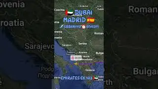 🇦🇪 Dubai to Spain 🇪🇸 Flight Route Tracking #aviation #emirates