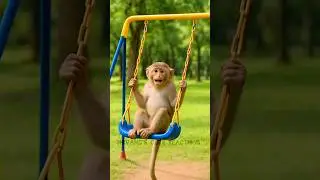 Monkey broke the swing 😱 #shorts #shortsfeed #shortsviral