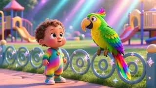 Talking Parrot With Baby 🦜 | Fun Talking Bird Song for Kids | Colorful Learning Rhyme