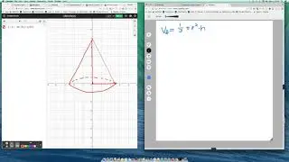 Rotate a line about the y-axis and find the volume