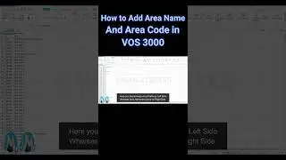 Step:15 How to Add Area Code and Area Name in VOS 3000