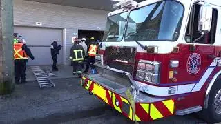 Vancouver Fire Technical Rescue Response to person trapped in elevator shaft (On Scene)