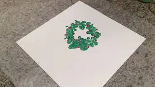 Cotton Swab Wreath Using Toilet Paper Roll Card