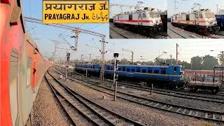 PRAYAGRAJ JUNCTION Arrival | Entering Prayagraj Station PF no. 9 from Naini Side | Enjoy Track Sound