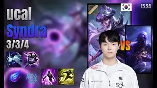ucal Mid Syndra vs Ryze lol KR solo rank Full Game 15.24 | 유칼 신드라 vs 라이즈