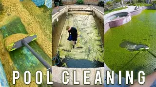 Pool Cleaning ASMR 🦠🧽🎙️ Opening Pool for the Summer 🌞 Green to Clean 🤯 Vlogs from Tiktok Compilation