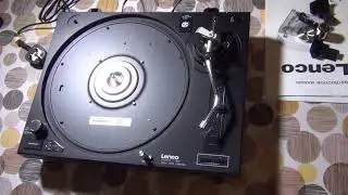 Lenco L-3807 33 & 45 RPM Quartz Direct Drive Professional Turntable Record Player Pitch Control