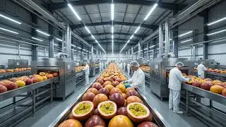 Inside the Passion Fruit Processing Factory: Massive Production Process (Full Process)