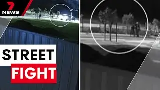 Shots fired in wild Munno Para street brawl | 7NEWS