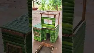 I Built a Mini House on Stilts! (ASMR wood Laying)  #miniature #woodworking  #house