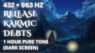 Release Karmic Debts | 1 Hour Pure Tone Meditation | 432 Hz + 963 Hz | Dark Screen