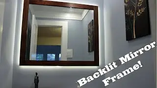 COMPLETE!  Mounting the Walnut Mirror Frame - DIY Backlit Mirror Frame