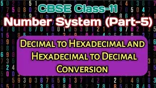 Number System || Decimal to Hexadecimal &Hexadecimal to Decimal Conversion || CBSE Class-11