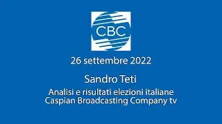 Sandro Teti CBC tv - analisi e commento ai risultati delle elezioni italiane, 26 settembre 2022