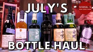July Whiskey Haul: Hakushu 18 100th  , Yamazaki 12 100th, Hakushu 12 100th, Hazelburn 12, Willett 8