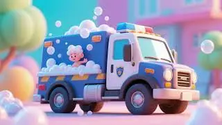 Police Truck Bubble Bath | Nursery Rhymes & Kids Songs