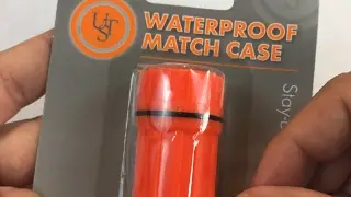 UST orange emergency survival plastic waterproof match case review