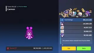Guardian Tales Raid - Dabin - Tinia - Kamael - Andras vs Carmen (306,4/353,5F)