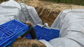 Создание водосборного контейнера объемом 5 м³ под подъездной дорожкой.