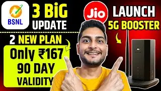 Bsnl 3 Big Update | 2 New Plan ₹167 | 90 Day Validity | Jio New Service 