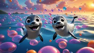 Two Little Seals Splash in the Bay | Seal Song for Kids | Ocean Animal Nursery Rhymes and Baby Songs