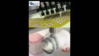 #jewelry #pearl #stone #ring #wax #machine #silverSetting Stone on pearl guling stone setting robot