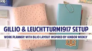 setting up my WORK PLANNER! Gillio cover, Leuchtturm1917 B6 notebook | stamps, bujo style, Kinbor