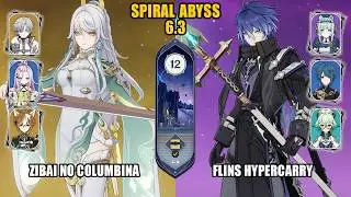 [Spiral Abyss 6.3] F2P Zibai No Columbina & Flins Hypercarry |Luna IV| Genshin Impact