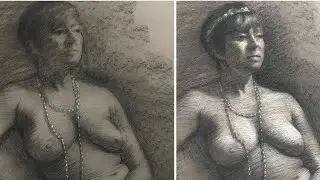 Long Pose Figure Drawing in Charcoal