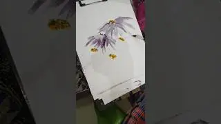 How to paint Aster flowers with Loose Watercolour Painting 🖌️ #floralseries #floralpainting