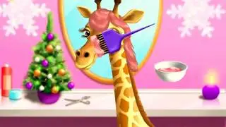 ANIMATED Christmas Animal Hair Salon Game For kids.