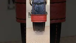 Black & Orange Leather Dog Collar #collar #dogcollar #leather #custom