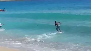 Skimboarding at Dahican October 2012