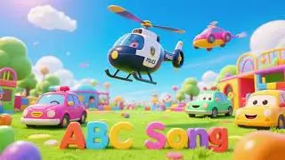 Police Helicopter ABC Song 🚁 | Learn Letters with Flying Cars | Kids Nursery Rhyme