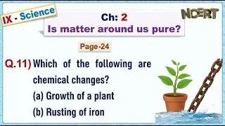 Ch:02 - Pg:24 - Q.11) Which of following are chemical change? a) Growth of plant (b) Rusting of iron