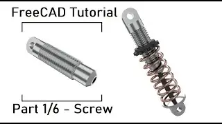 FreeCAD Tutorial  Part 1/6 | Creation the Screw of Shock Absorber