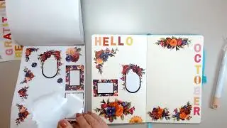 October Dot Grid Journal Cover Pages - Live Love Posh Jeweltone Blooms