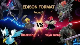 RAW Yugioh! Edison Format 23 players! Round 3 Chris (Blackwing) vs Jorge (Vayu Turbo)