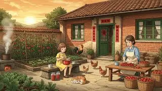 Harving Strawberry and Make Strawberry Shortcake | Cozy Moments | Ghibli Style Video