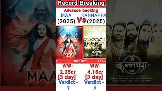 Maa Vs Kannappa Box Office Collection | Maa 1st day collection #shorts #bollywood #viral #trending