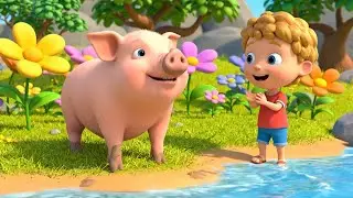 Minecraft Tiny Pig Fell in the River 🐷🌊 | Funny Toddler Song | Kids Rhymes
