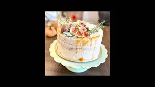 Fig cake with brown butter icing #cakesofyoutube #holidaybaking #baking