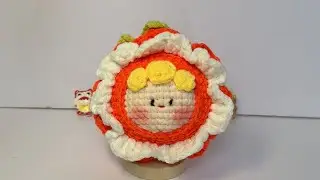 orange flower mochi crochet tutorial /hướng dẫn m&oacute;c mochi hoa m&agrave;u cam🌼