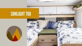 Autocaravana perfilada Sunlight T68, modelo 2022 con el nuevo chasis de Fiat y full led