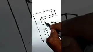 How to Draw 3D Letter F - Drawing Curved Letter F with Pencil - Trick Art