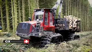 Komatsu 855 forwarder with Clark Tracks CX Climbing Xtreme tracks